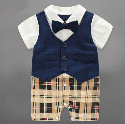 Conjunto para bebe, Chaleco y pantalón a cuadros