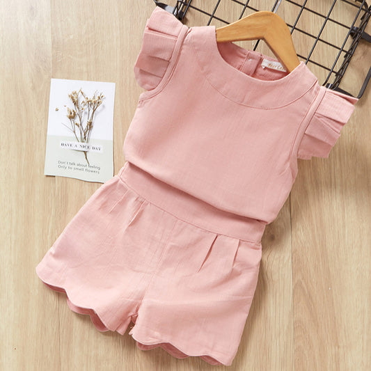 Ropa para niñas y bebés, camiseta y pantalones cortos.