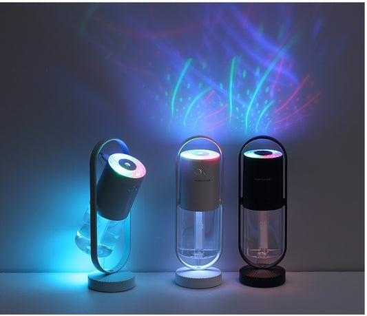 Humidificador con luces nocturnas de proyección generadora de niebla ultra USB